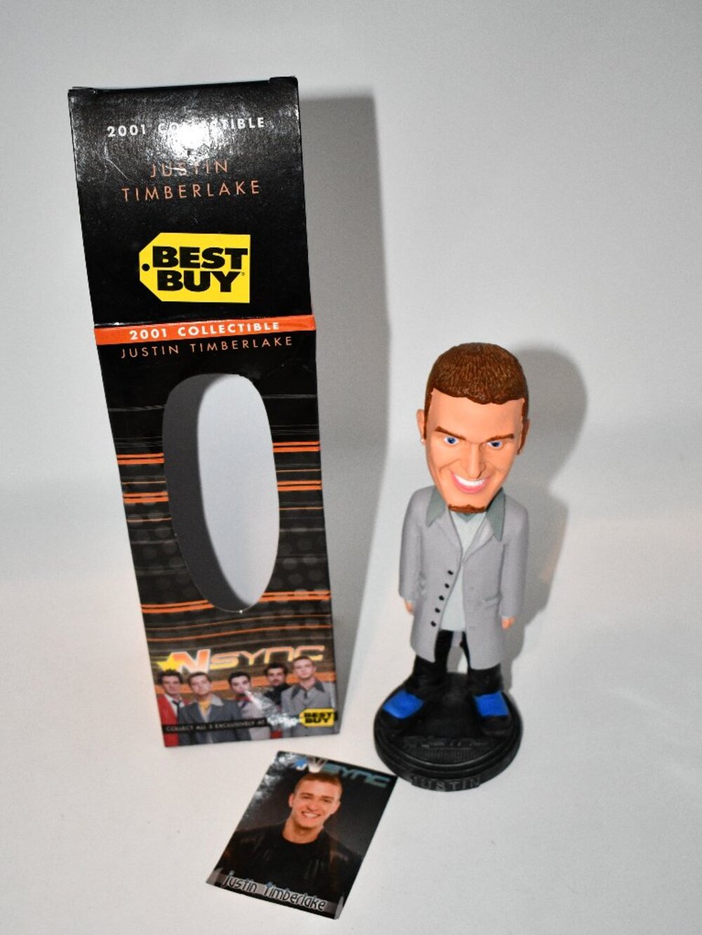 Justin Timberlake NSYNC 2001 Best Buy Exclusive Bobblehead w Box & Card Descript
